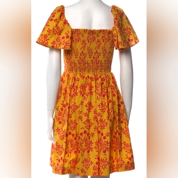 Weekend Max Mara Yellow Floral Print Summer Baby Doll Dress Size S - Picture 2 of 7